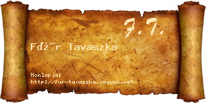 Für Tavaszka névjegykártya